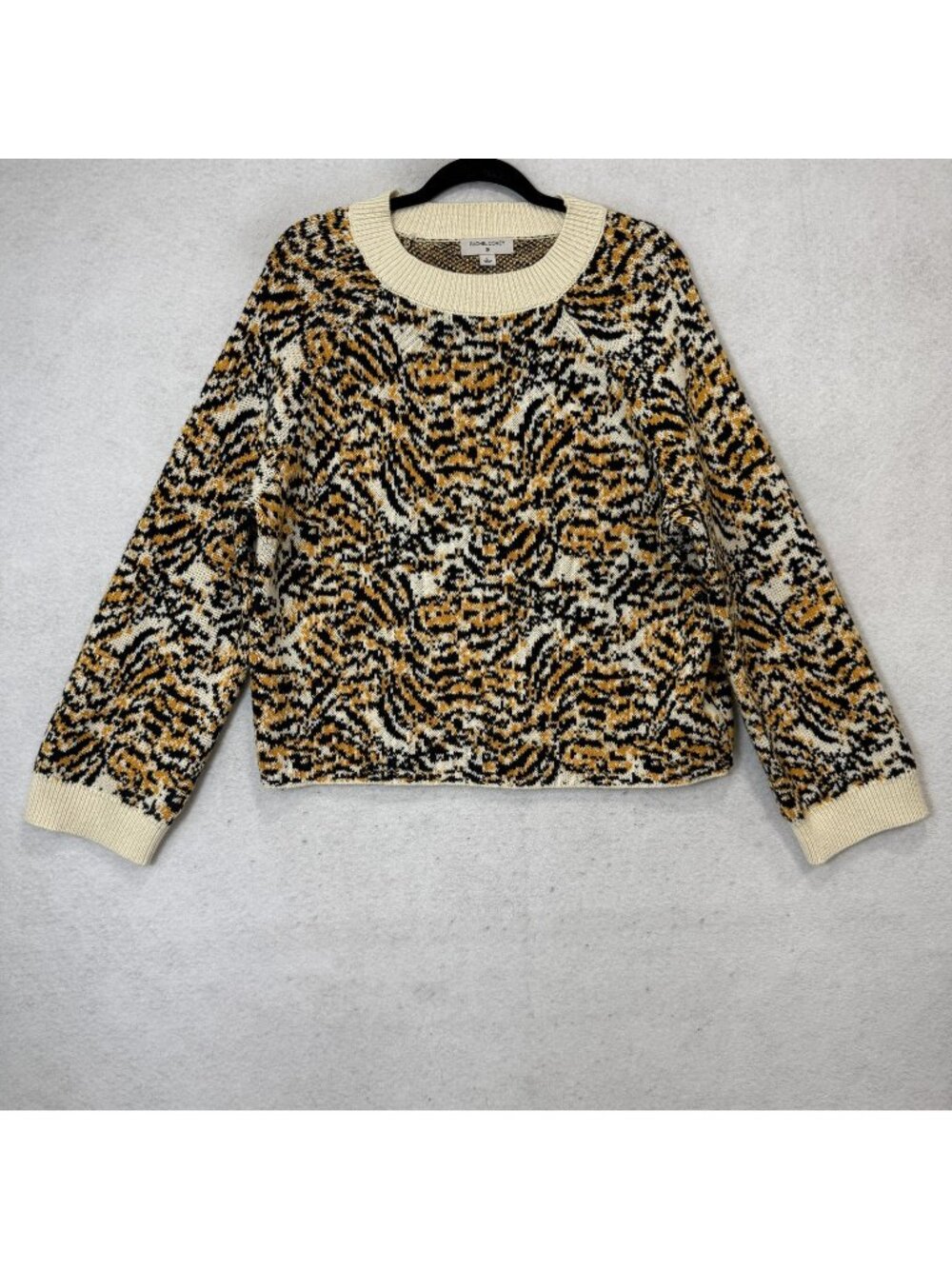 Rachel Comey Sweater Womens Large Multicolor Animal Crew Neck Knit Pullover